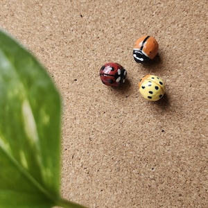 set of 3 ladybug pushpins