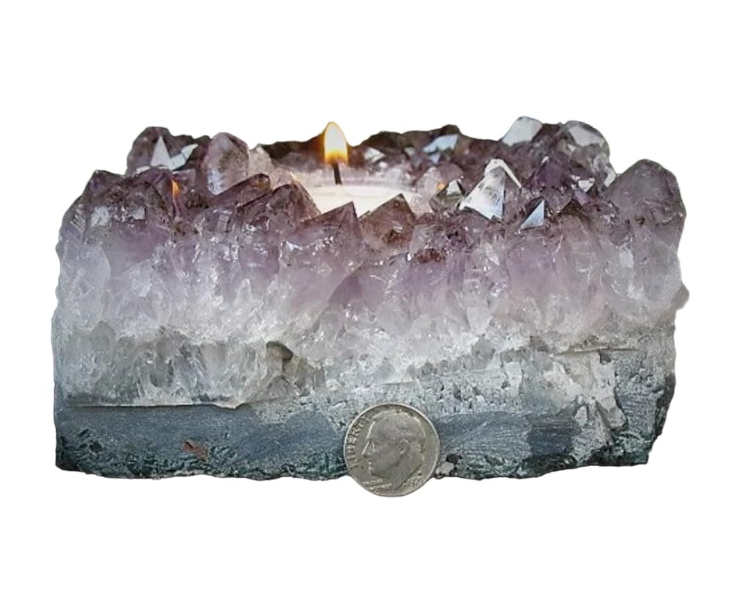 Amethyst Candle Holder Crystal Decorative Candle Holders Etsy