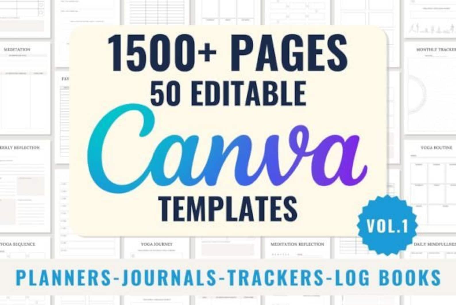 50 Editable Canva Planners Template - Etsy