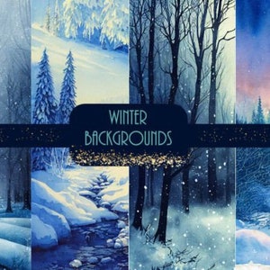 Free Winter Backgrounds - Watercolor Art