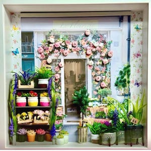 Moldura de caixa de sombra em miniatura feita à mão Le Fleuriste