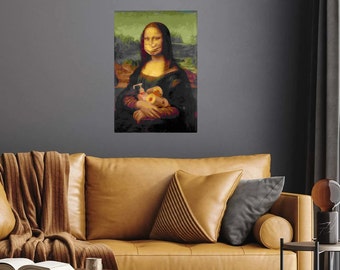 Superbe Mona Lisa Reproduction Art - Fine Printed et Ready for Display - Digital Wall Art - Renaissance Reimagined, Funny Grunge Wall art
