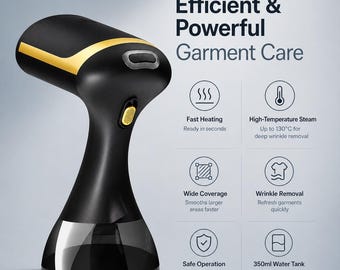 Portable Garment Steamer 1500W Handheld Clothes Steamer, Steam Iron, Wrinkle Remover,Vertical Steamer for Clothes, Fast Heating, Home Travel