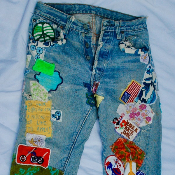 Patchwork Jeans - Etsy