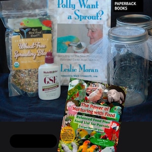 Organic Parrot Food --Complete Sprouting Kit- Original Blend - Balanced Food Plan - BEST BIRDFOOD EVER!