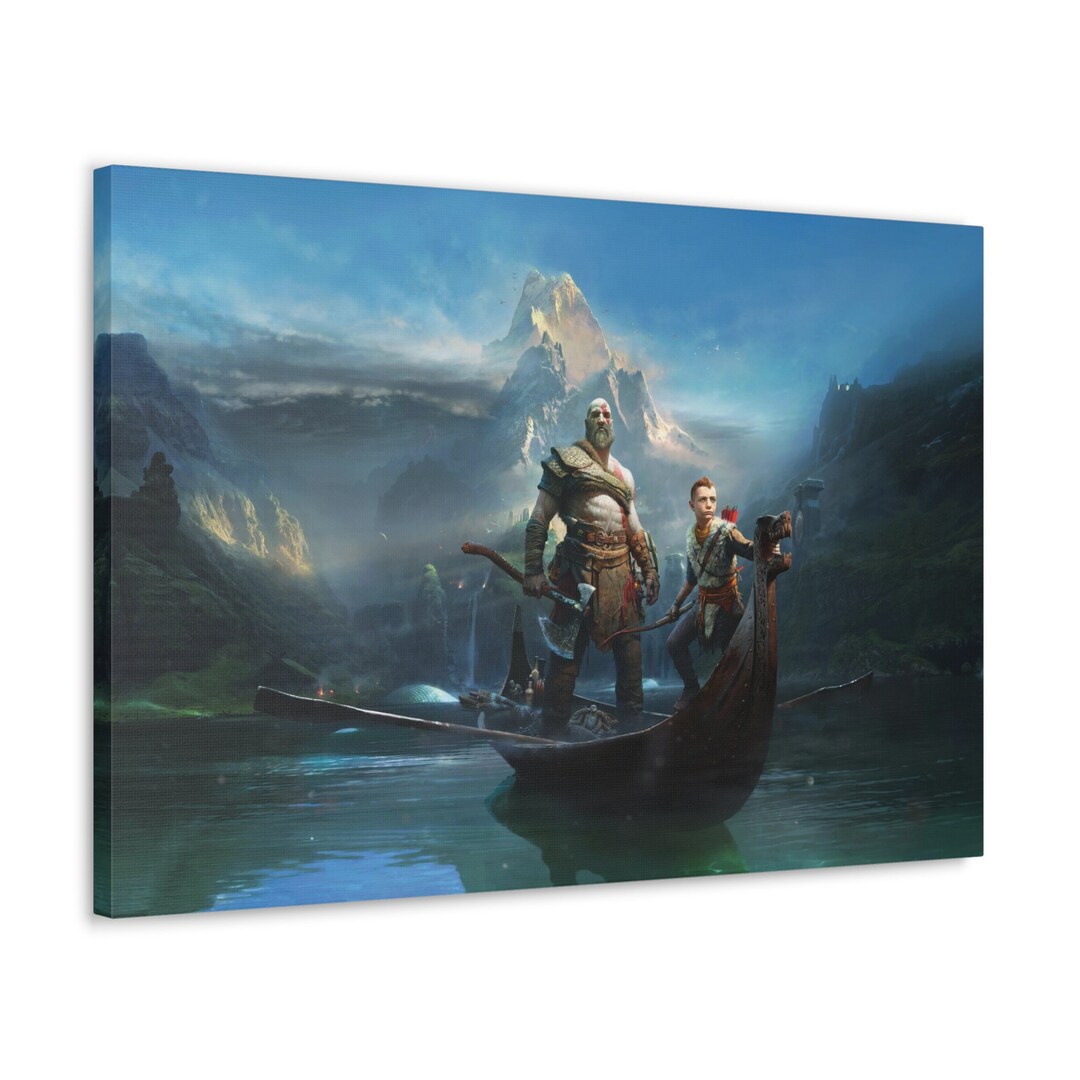 Canvas Gallery Wraps God of War Kratos and Son Canvas Wall Etsy