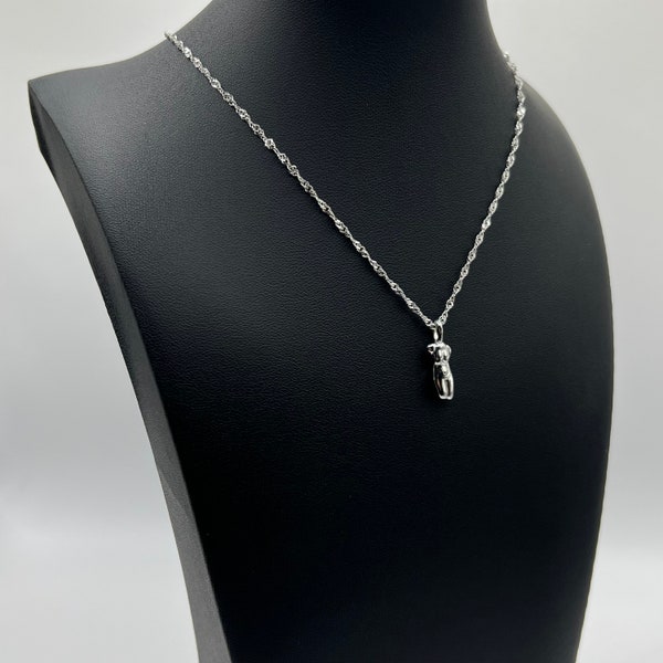 Collier de corps en argent, acier inoxydable, collier de déesse, sculpture d'Aphrodites, autonomisation de la femme, minimaliste, imperméable, cadeau pour elle