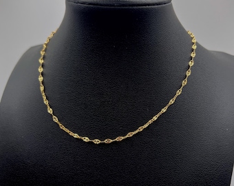 18K Gold Plated Coffee Bean Chain: Dainty Minimalist Choker