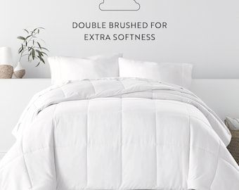 Lightweight White Comforter - Queen & King Sizes, Solid Design | Bedding for All Seasons