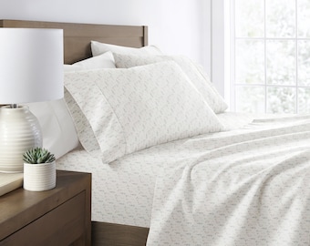 Floral 4 pc Sheet Set - A double-brushed patterned microfiber sheet set - Perfect for gifting!