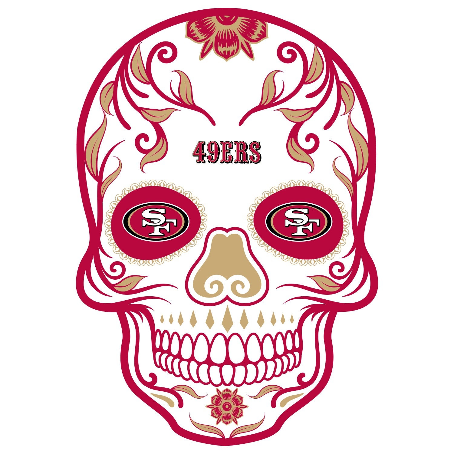 San Francisco Football Helmet Sugar Skull Day Of The Dead T-Shirt – Teezou  Store