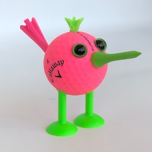 Golf Gift Birdie Golf Ball Ornament, Pink and Green, Gift Boxed