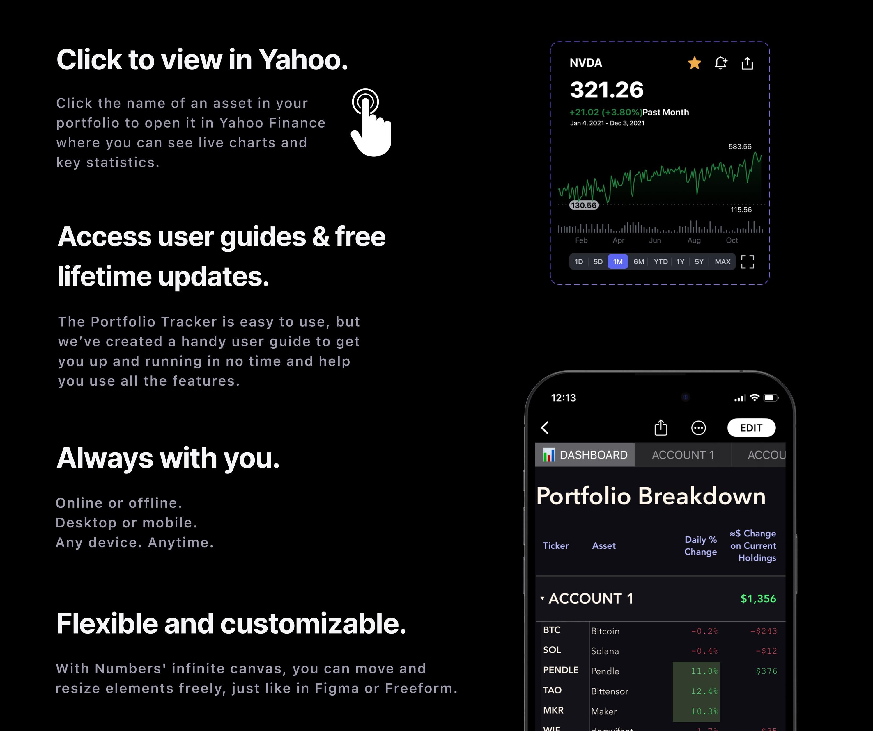 Crypto & Stocks Portfolio Tracker: Apple Numbers Trading Journal - Etsy