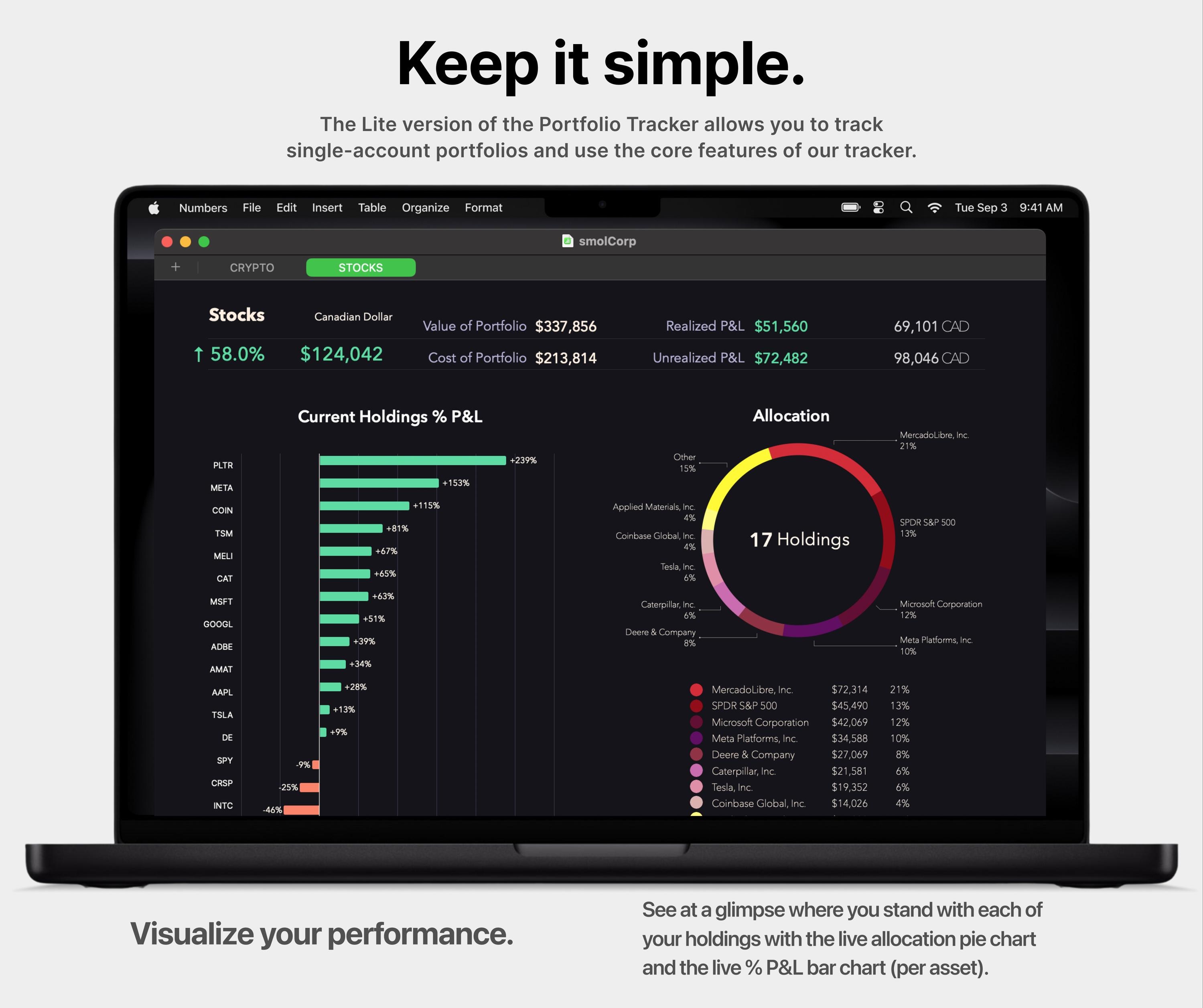 Crypto & Stocks Portfolio Tracker: Apple Numbers Trading Journal - Etsy