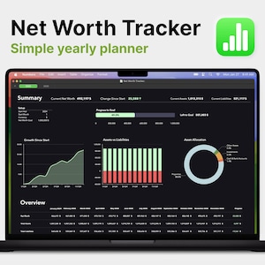 Net Worth Tracker Template: Personal Finance Planner for Apple Numbers