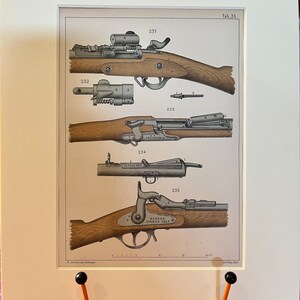 Original Print of Early Firearms (1875)