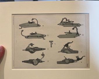 Original Print of Early Firearms (1875)