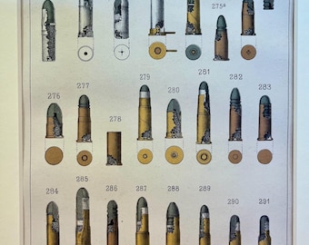 Original Print of Early Firearms (1875)