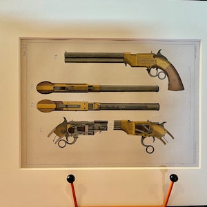 Original Print of Early Firearms (1875)