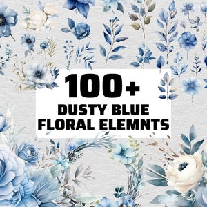 Dusty Blue Florals PNG, Dusty Blue Flower Clipart, Dusty Blue Flowers PNG, , Dusty Blue Floral Clipart, Dusty Blue Wedding Floral Clipart