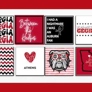 Fun, University of Georgia Theme College Dorm Decor, Digital Downloads for Dawgs, Georgia Office Decor, Digital Art