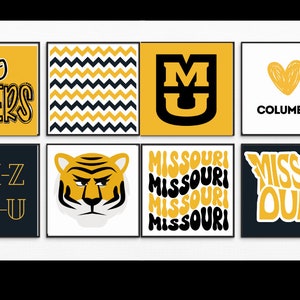 Fun, Mizzou Theme Wall Art; Digital College Wall Art; Missouri Dorm Room Prints, Missouri Tiger Digital Prints