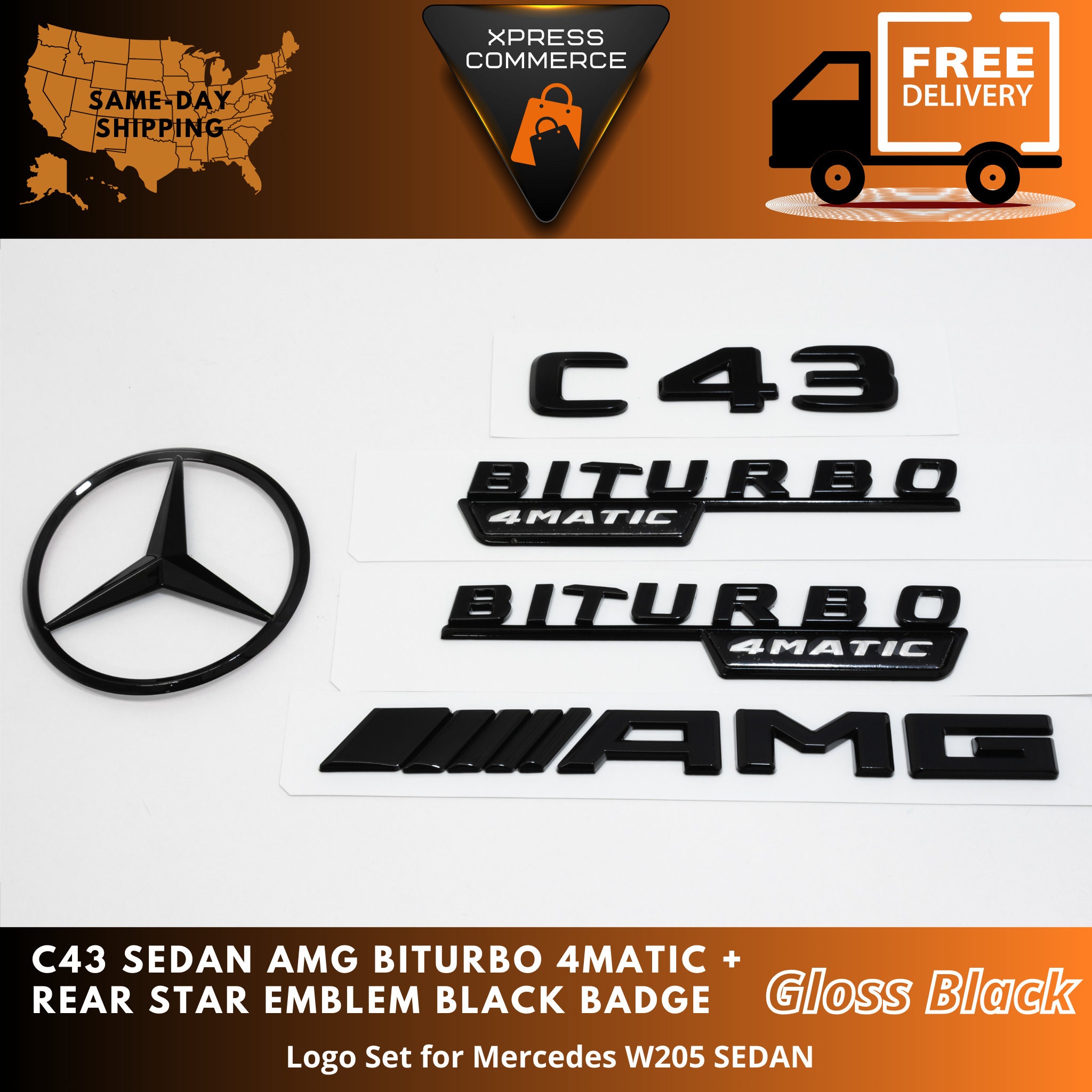 Emblème / autocollant Mercedes Benz AMG logo 2021 - Zwart