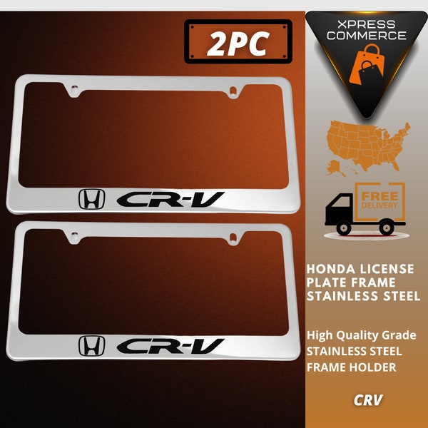 2-Pack Lexus Logo Stainless Steel Chrome License Plate Frames With Screw Caps