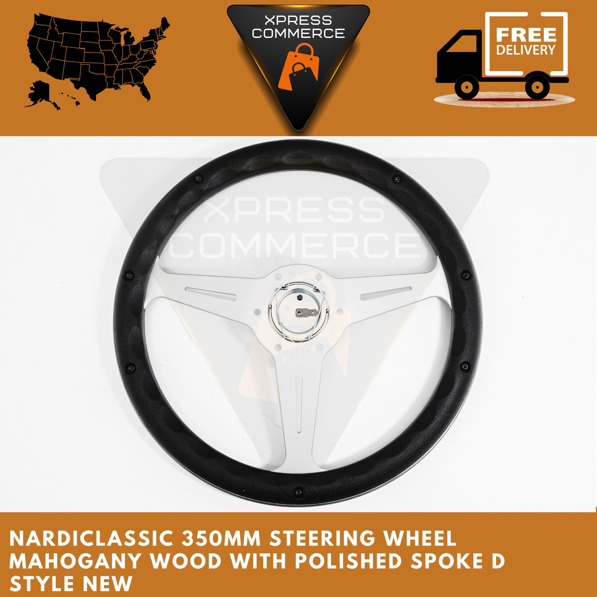 Nardi Classic Style 350mm Steering Wheel - Mahogany Wood With