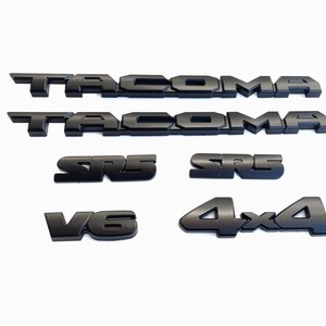 2016-2023 toyota tacoma matte blackout emblem overlay kit sr5 v6 4x4 set of 6