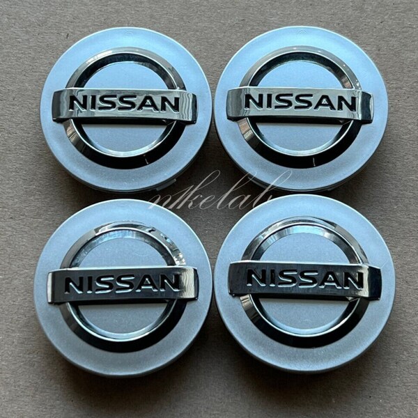 4 pieces 54mm silver car refitting wheel center hub caps cover emblems fits for nissan