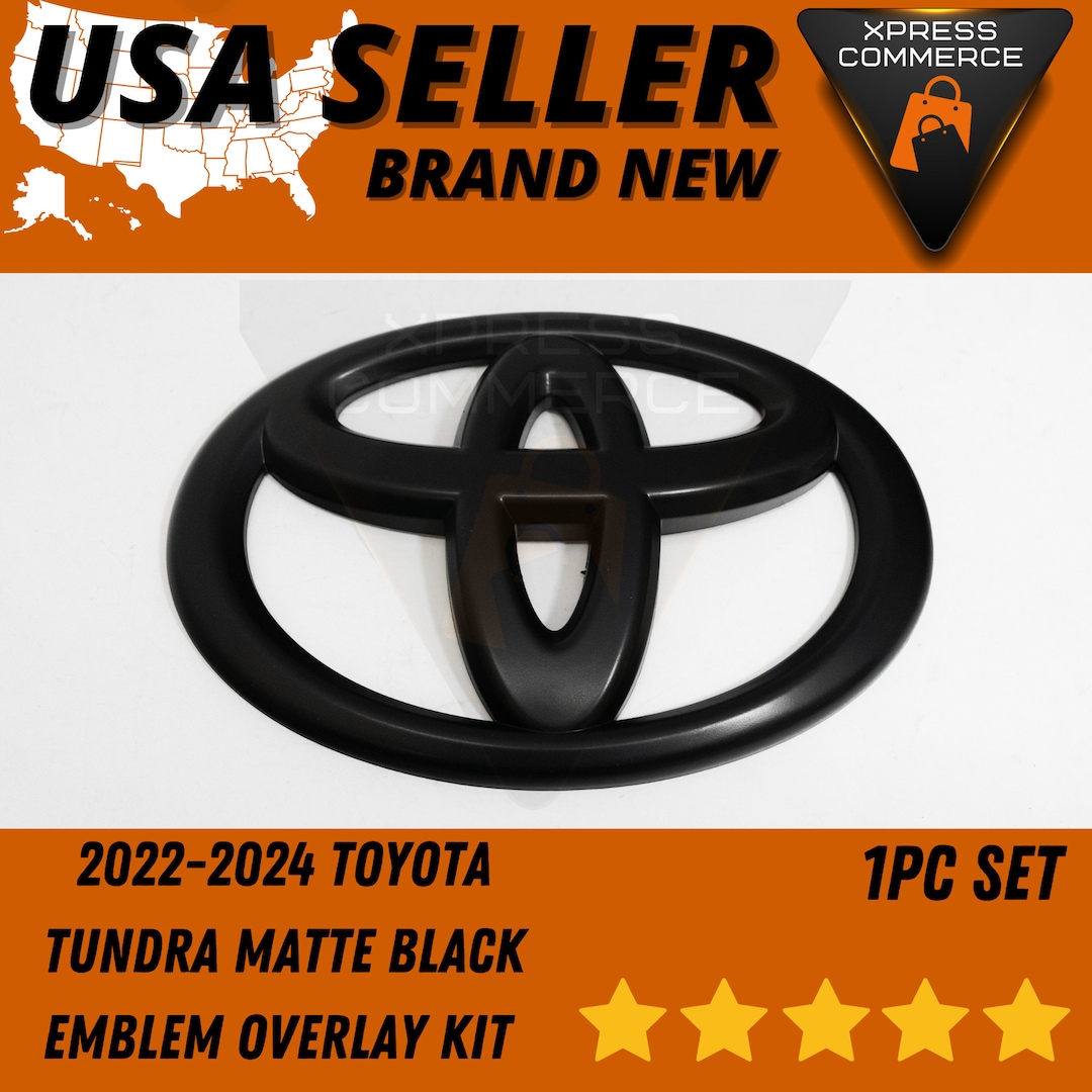 Gloss Black Emblem Fit TOYOTA 2022 2023 TUNDRA Front Grill Letters Gloss Black Emblem Fit TOYOTA 2022 2023 TUNDRA Front Grill Letters