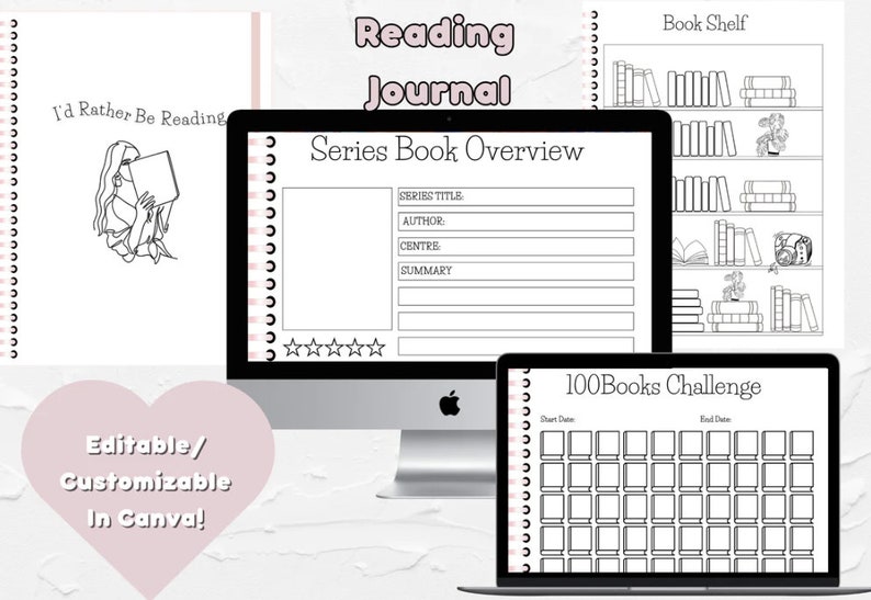 Editable and Printable Reading Journal Tracker and Template - Etsy