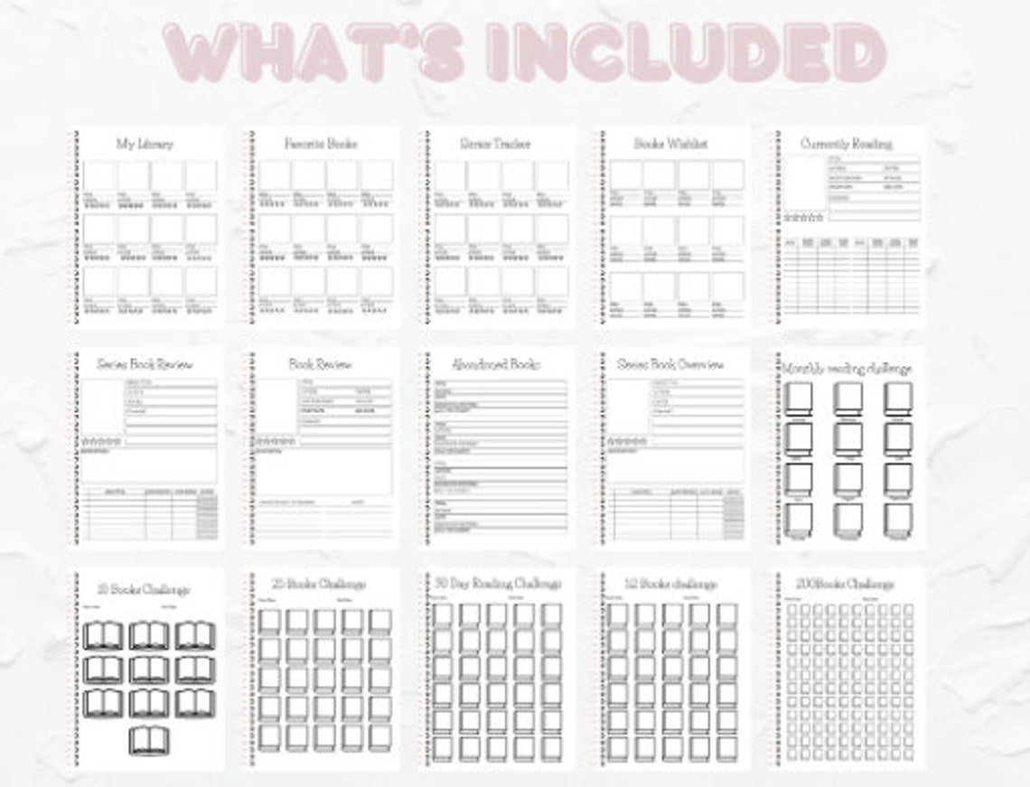 Editable and Printable Reading Journal Tracker and Template - Etsy