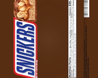 Diseño de vaso Snickers: Arte DIY con vasos de dulces (Descarga digital JPG de 20 oz)