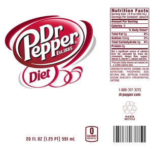 Diet Dr. Pepper Tumbler Wrap: 20 oz Skinny Tumbler Design (Digital Download)