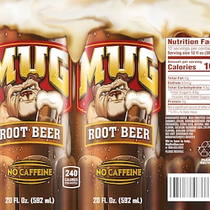 Mug Root Beer Soda Cola Straight Skinny Tumbler 20oz Sublimation Wrap | JPEG Digital File | Root Beer Sublimation Wrap | INSTANT DOWNLOAD
