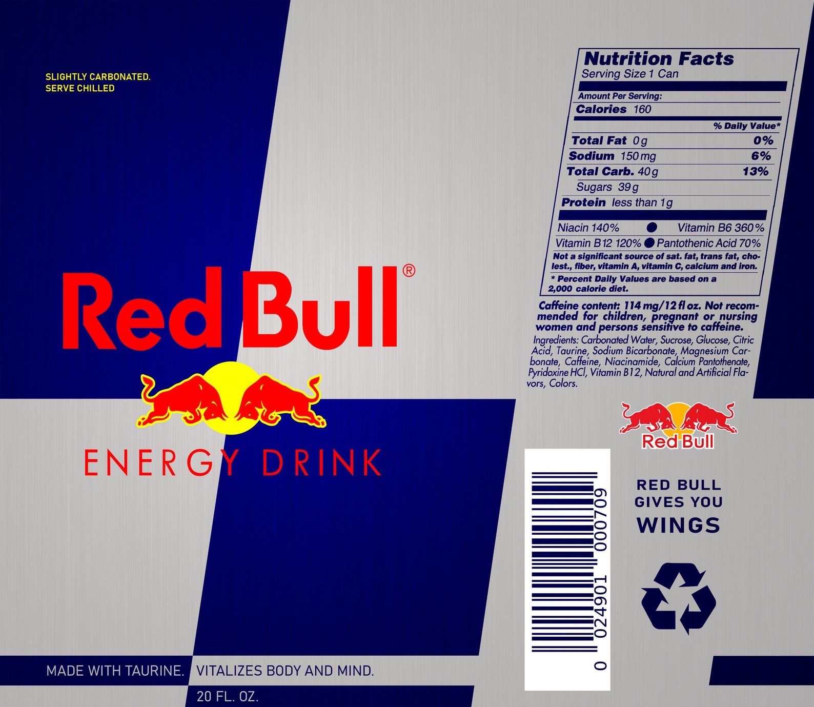 Redbull 20oz Skinny Tumbler Sublimation Design Sublimation - Etsy