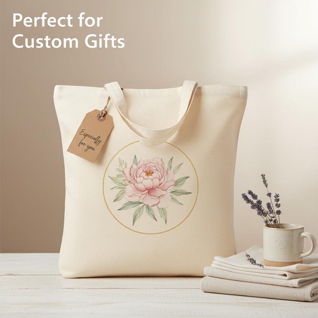 Custom Logo Canvas Tote Bag Minimalist Reusable Cotton Shopper Business ...