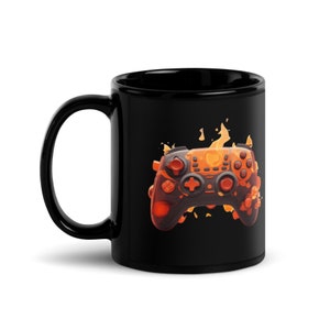 Flaming controller back gaming mug - Gift For Gamer - Room Decor - Gift For husband - High quality art - Game on mug -15 oz - Gift for gamer
