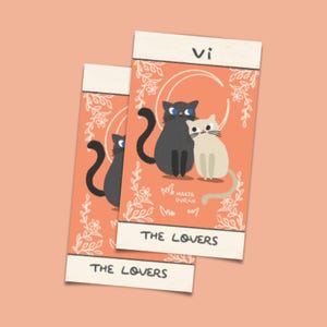 Carta Tarot gatos The Lovers