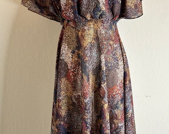 Vintage Floral Sheer Dress