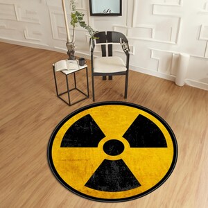 Alfombra para gamers con símbolo de radiación: decoración para salas de videojuegos para geeks. imagen 4