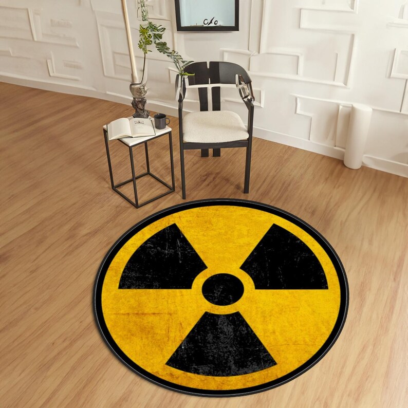 Alfombra para gamers con símbolo de radiación: decoración para salas de videojuegos para geeks. imagen 4