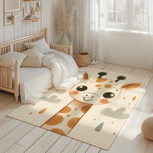 Giraffen-Kinderzimmer-Teppich, Babyzimmerdekor, Tierdruck-Teppich für Neugeborene, weicher und gemütlicher Kinderzimmerteppich, Spielzimmerteppich, Giraffenteppich, Baby-Matte
