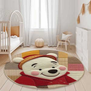 Winnie Pooh Wollteppich, Kinderzimmerteppich, Kinderteppich, Kinderteppich, Kinderzimmerteppich