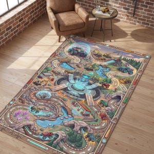 Personalized Monster Truck Kids Rug, Boys Room Decor Style 2
