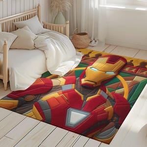 Alfombra de superhéroe, alfombra para habitación de niño, alfombra para habitación infantil, regalo para niño, alfombra de dibujos animados, alfombras infantiles, regalo para él, alfombra para sala de juegos, alfombra lavable