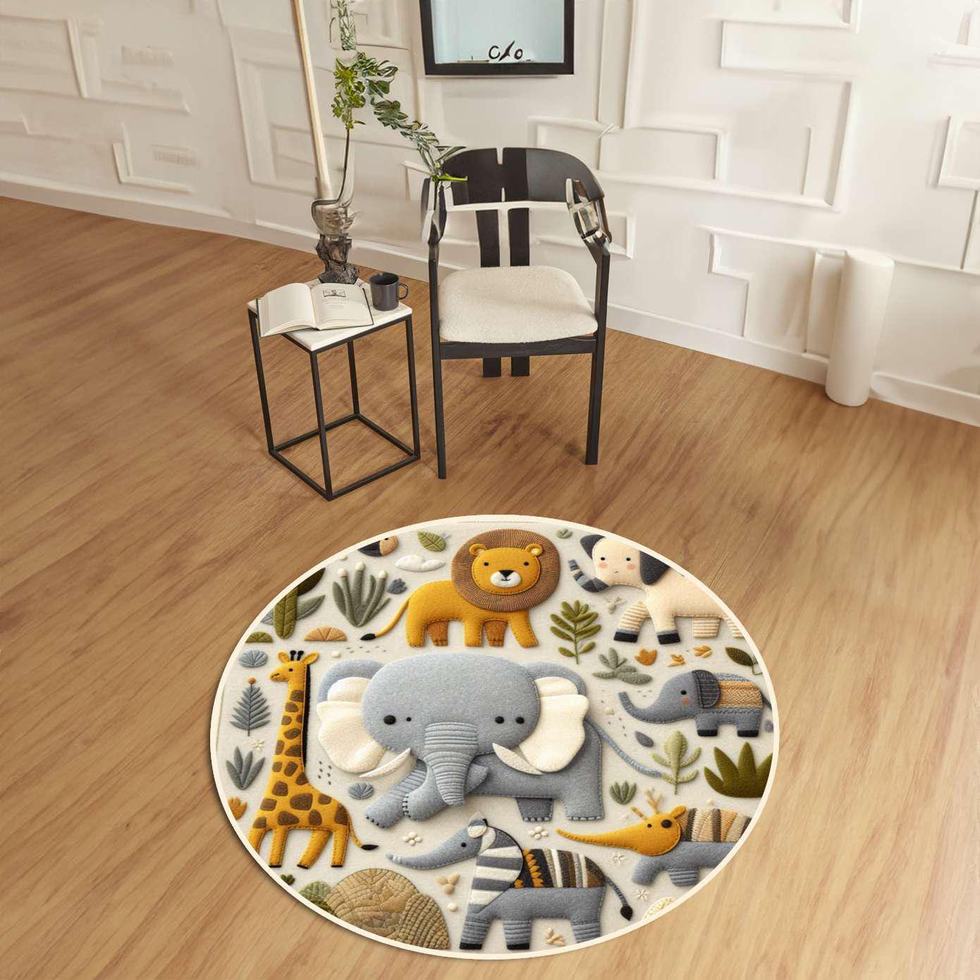 Safari Nursery Rug, Jungle Animals, Anti-allergic Play Mat - Etsy