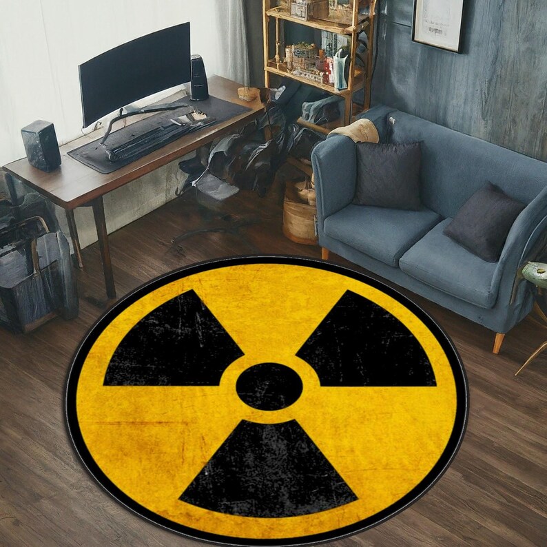Alfombra para gamers con símbolo de radiación: decoración para salas de videojuegos para geeks. imagen 3